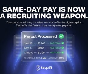 Same-day pay dashboard showing real-time commission payouts for field sales reps — Sequifi payout software