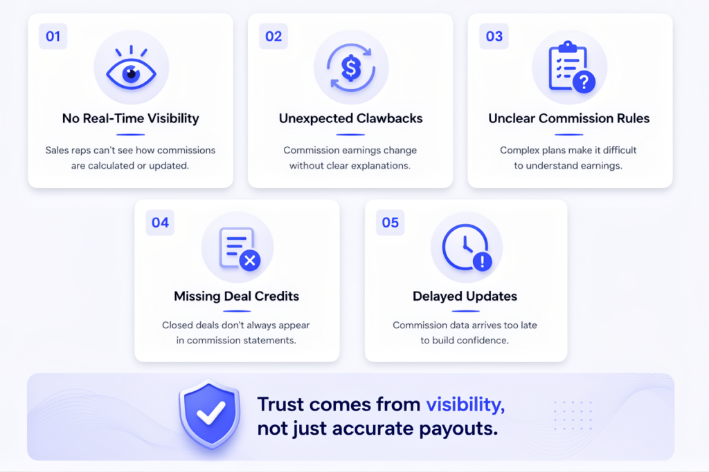 why do sales reps not trust their commission payments — Sequifi rep dashboard with real-time commission visibility
