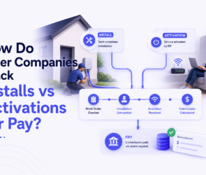 How do fiber companies track installs vs activations for pay
