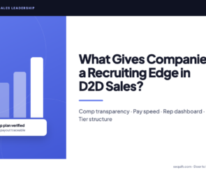 door to door sales recruiting - D2D rep reviews commission offer and dashboard from two competing companies