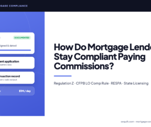 mortgage commission compliance - CFPB Regulation Z audit trail for mortgage lender LO pay
